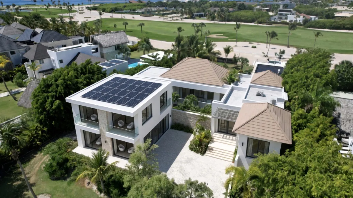 A private villa on the fairway of Punta Espada, seen from the air